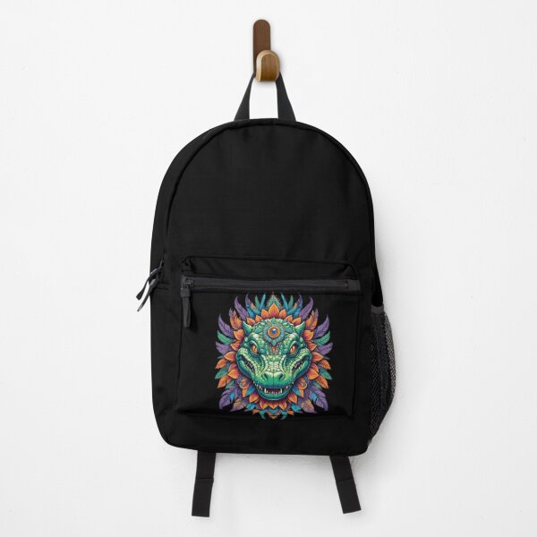 Item preview, Crocodile totem animal feather headdress mandala design designed and sold by LuminOrb.
