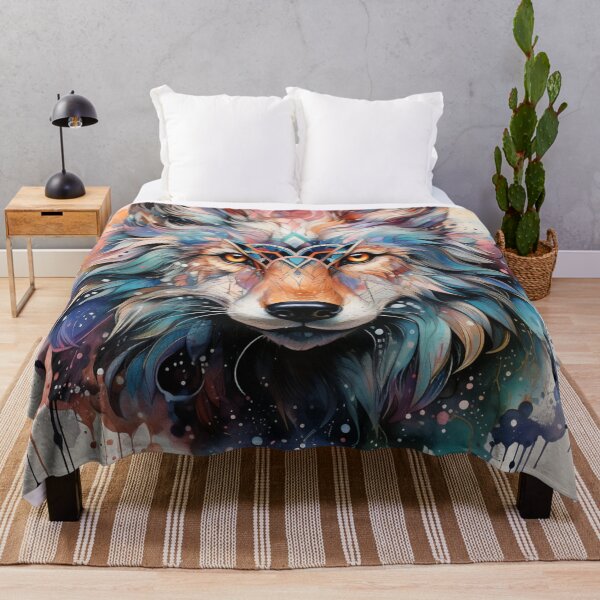 Item preview, mystical wolf, watercolor, mandala designed and sold by MaraDigitalart.
