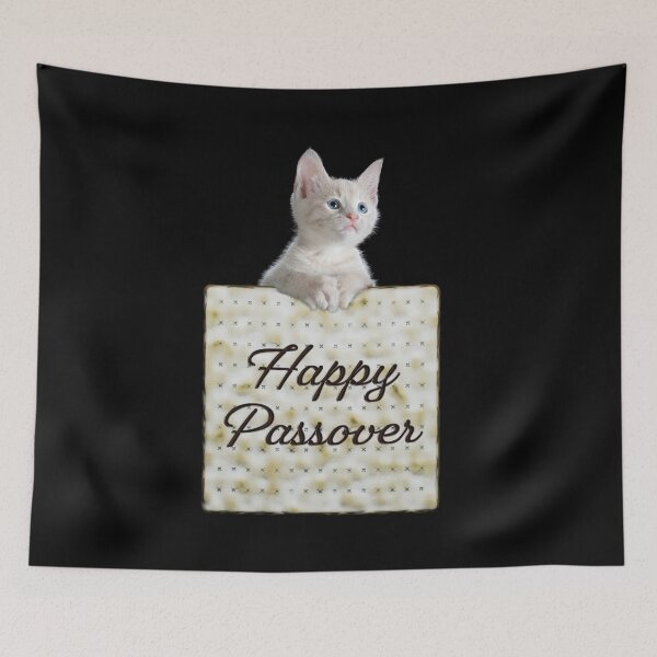 Item preview, Matzo Illustration & Kitten - Happy Passover (Thick Text) designed and sold by OG-Graphics.