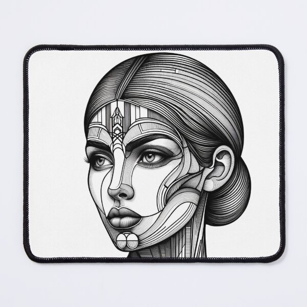 Item preview, Elegant Art Deco Inspired Woman Sticker – Vintage Style, Intricate Lines, and Graceful Beauty for Laptops, Planners, and Gifts designed and sold by AlphaPODMonkey.