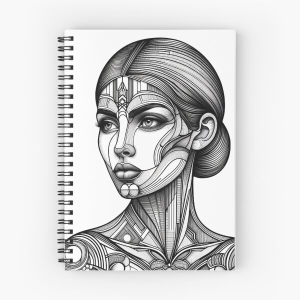 Item preview, Elegant Art Deco Inspired Woman Sticker – Vintage Style, Intricate Lines, and Graceful Beauty for Laptops, Planners, and Gifts designed and sold by AlphaPODMonkey.