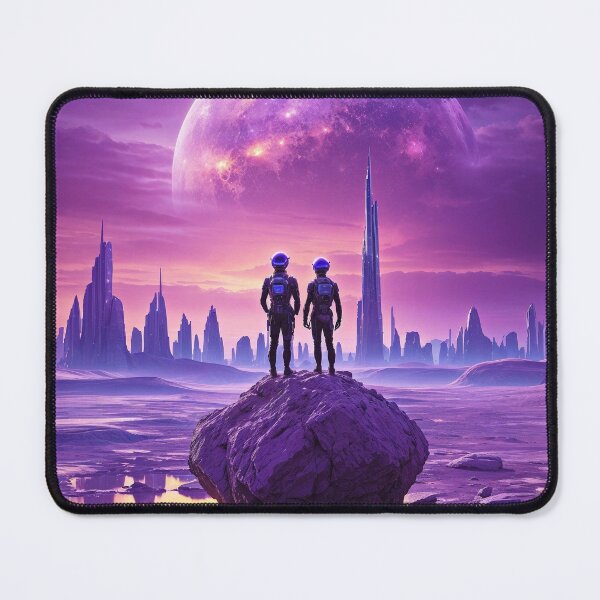 Item preview, Interstellar Romance: Couple Gazing at Future City designed and sold by REALKIRAN.