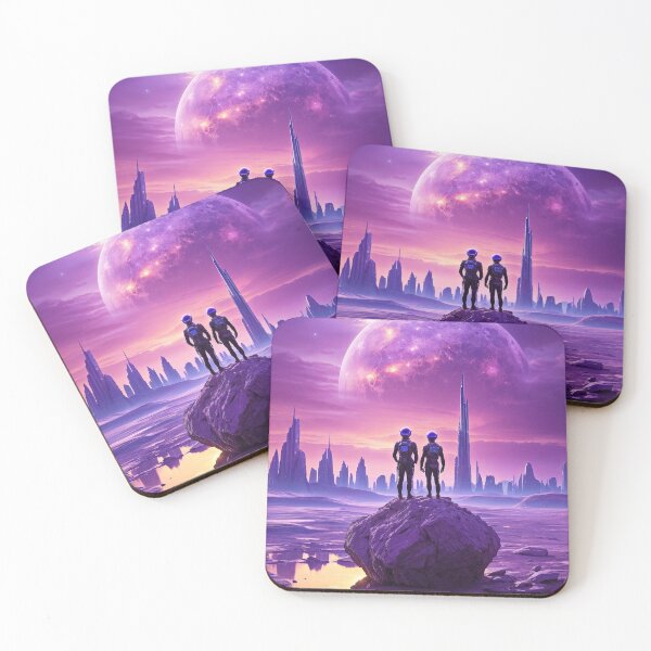 Item preview, Interstellar Romance: Couple Gazing at Future City designed and sold by REALKIRAN.