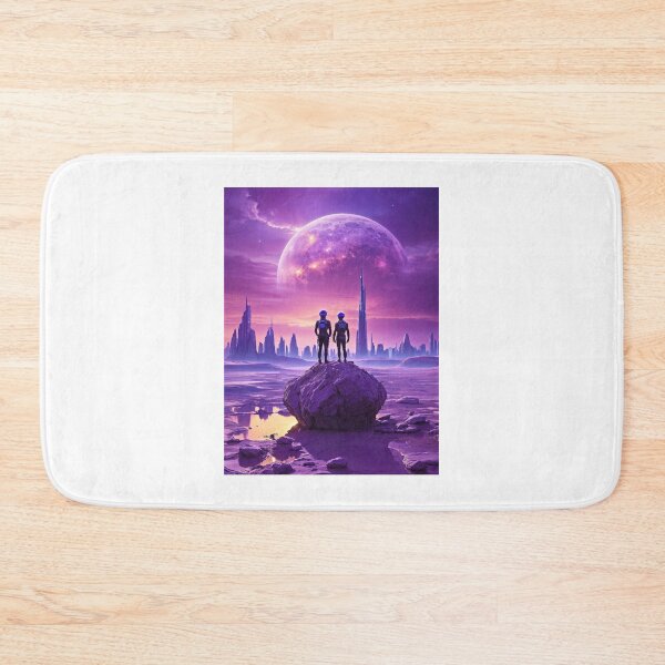 Item preview, Interstellar Romance: Couple Gazing at Future City designed and sold by REALKIRAN.