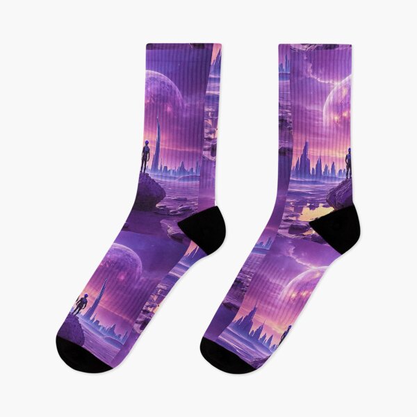 Item preview, Interstellar Romance: Couple Gazing at Future City designed and sold by REALKIRAN.