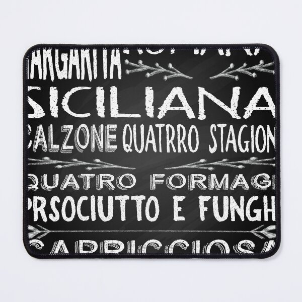 Item preview, Pizza typography Black and White designed and sold by Cobalt Blue Watercolors.