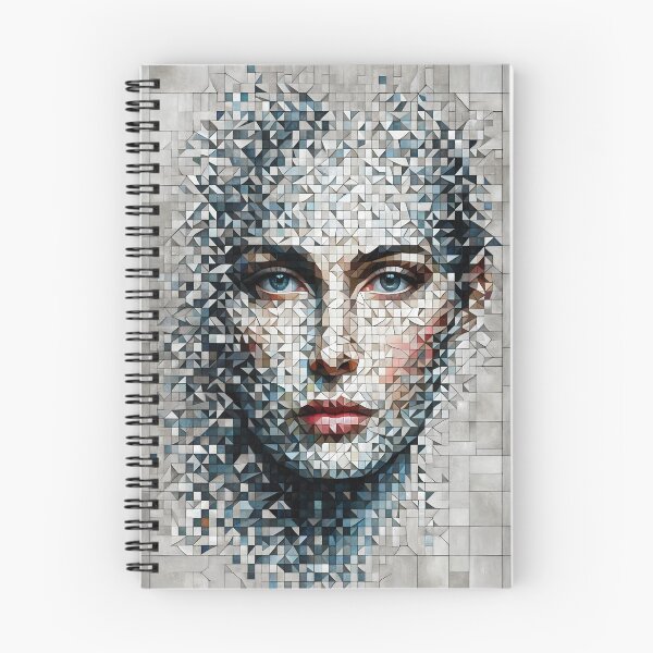Item preview, Fragmented portrait of a woman's face divided into many pieces, scattered across the canvas, creating a mosaic effect designed and sold by AndreaMart.