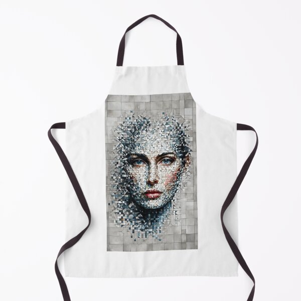 Item preview, Fragmented portrait of a woman's face divided into many pieces, scattered across the canvas, creating a mosaic effect designed and sold by AndreaMart.