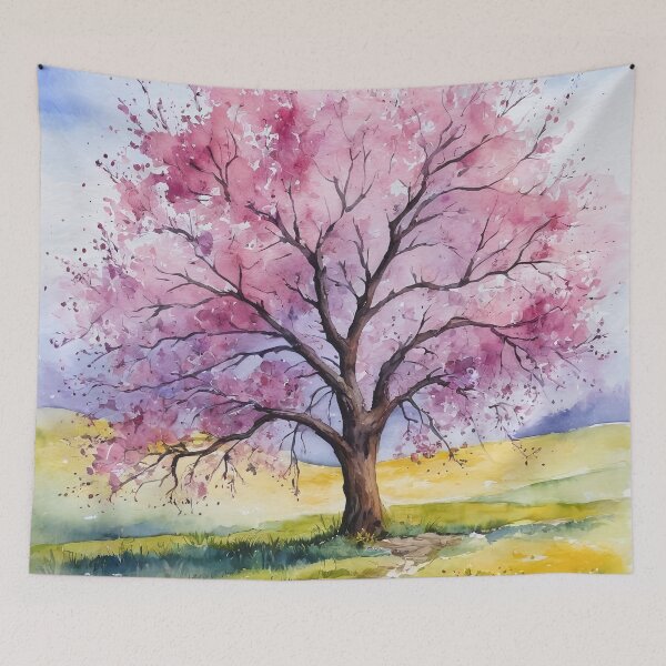 Item preview, A Big Flowering Tree. Spring time landscape. designed and sold by twisted-dot.