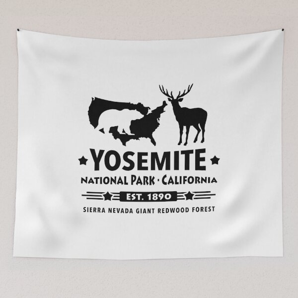 Item preview, Yosemite National Park black bear deer redwood designed and sold by Helen-Storm.
