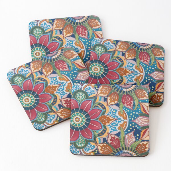 Item preview, Colorful Floral Mosaics Inspired Artwork designed and sold by Tamas Das.