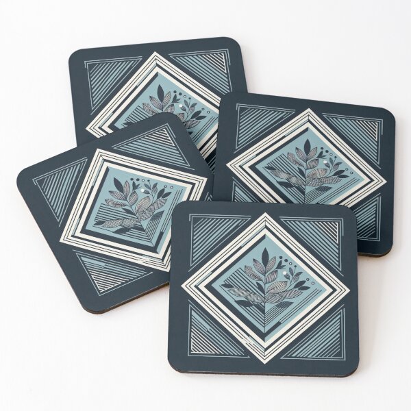 Item preview, Modern Chic Geometric Floral Pattern with Leaves Motif designed and sold by Gaborai.
