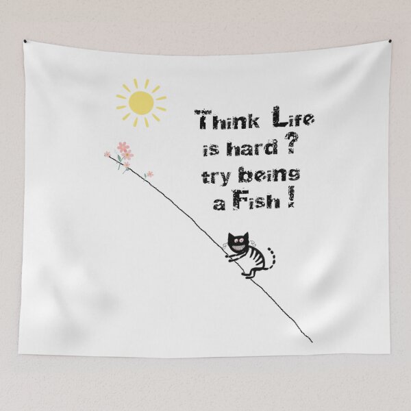 Item preview, Flappi - Black kitty  Life is Hard as a Fish designed and sold by IDoMatterROSASS.