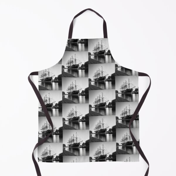 Item preview, vintage ship in black and white designed and sold by artbymeremees.