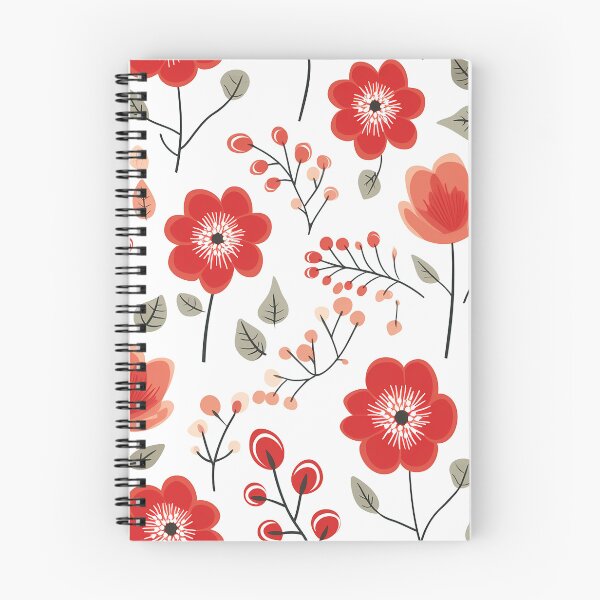 Item preview, Red floral pattern designed and sold by TrPatternLab.