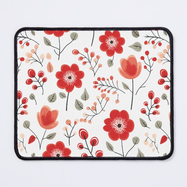 Item preview, Red floral pattern designed and sold by TrPatternLab.
