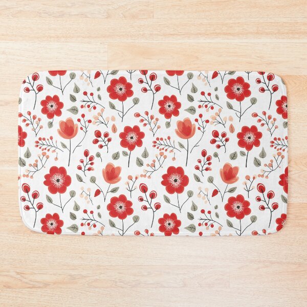 Item preview, Red floral pattern designed and sold by TrPatternLab.