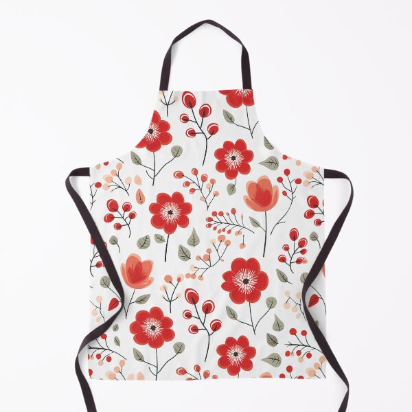 Item preview, Red floral pattern designed and sold by TrPatternLab.