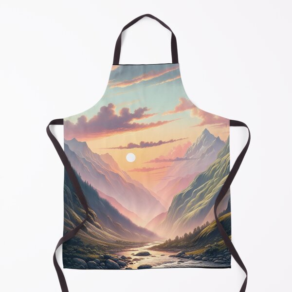 Artikelvorschau, Dämmerungsruhe: Alpental-Sonnenuntergang – Aquarelllandschaft entworfen und verkauft von 5lav.