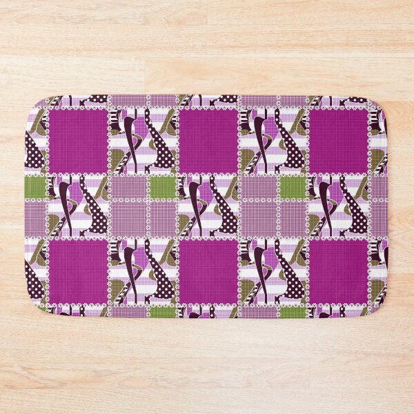Item preview, Patchwork multi-colored blanket lilac and brown color lace trim blanket designed and sold by fuzzyfox.