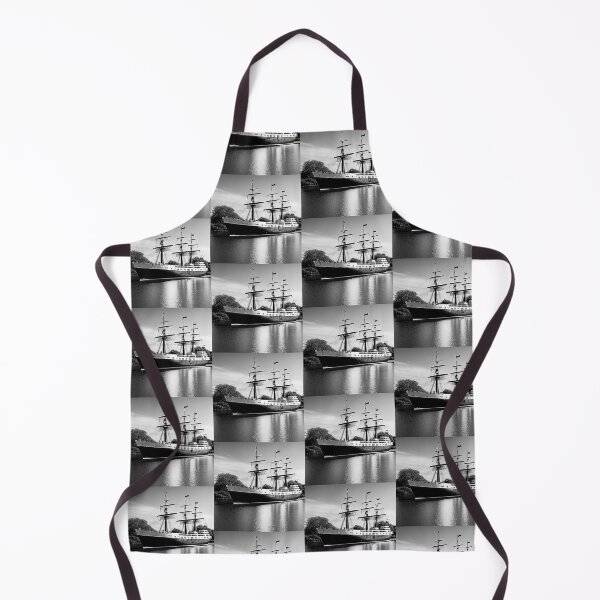 Item preview, vintage ship in black and white designed and sold by artbymeremees.
