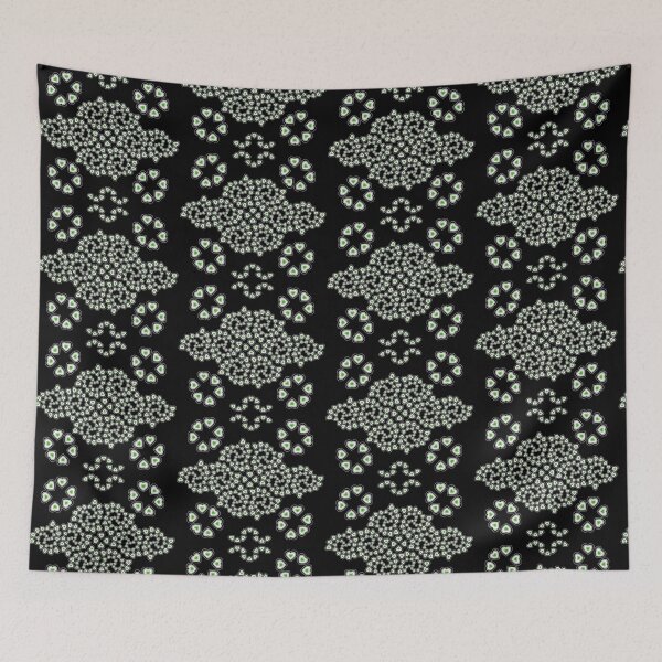 Item preview, Aromantic Pride Heart Pattern (black background) designed and sold by dysperdis.