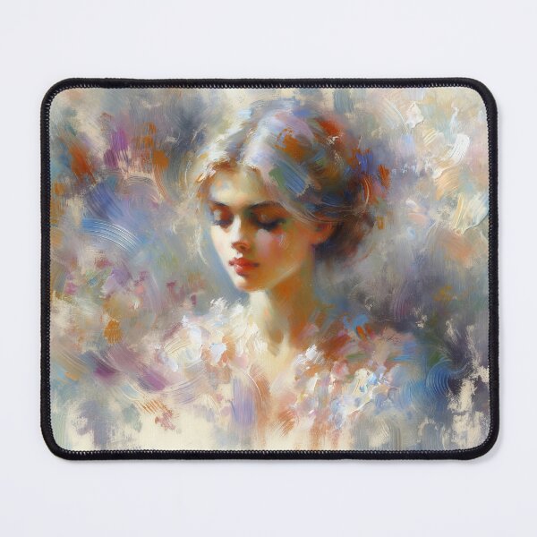 Item preview, Impressionist portrait of a woman, painted with loose brush strokes and light touches of color, creating an impression of movement designed and sold by AndreaMart.