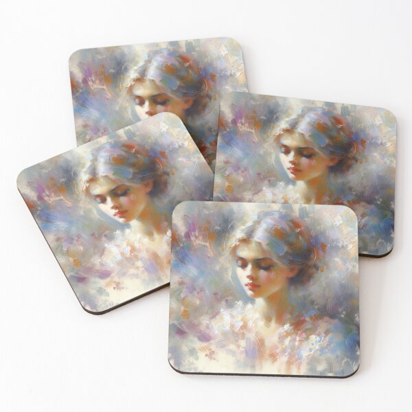 Item preview, Impressionist portrait of a woman, painted with loose brush strokes and light touches of color, creating an impression of movement designed and sold by AndreaMart.