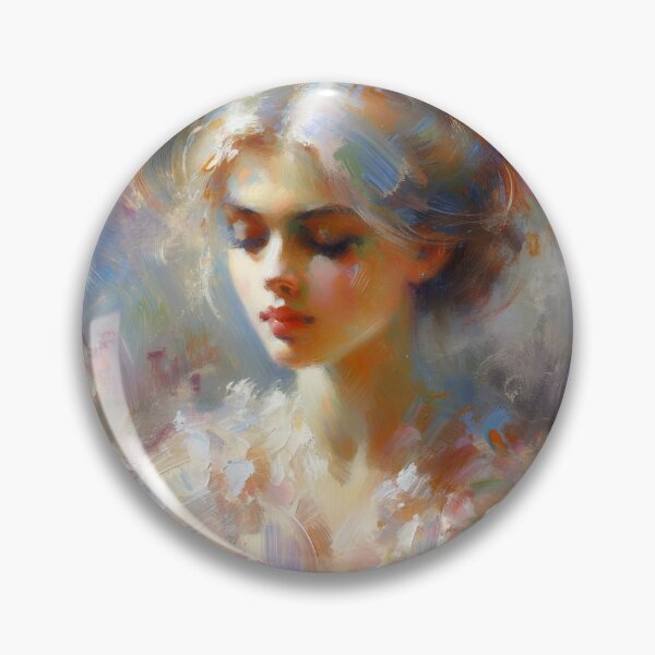 Item preview, Impressionist portrait of a woman, painted with loose brush strokes and light touches of color, creating an impression of movement designed and sold by AndreaMart.