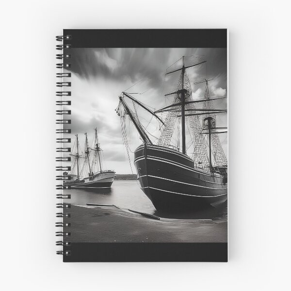 Item preview, vintage ships in black and white designed and sold by artbymeremees.