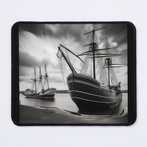 Item preview, vintage ships in black and white designed and sold by artbymeremees.