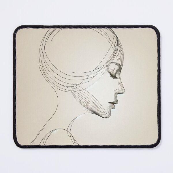 Item preview, Minimalist image with delicate lines depicting a woman's profile designed and sold by AndreaMart.