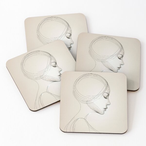 Item preview, Minimalist image with delicate lines depicting a woman's profile designed and sold by AndreaMart.