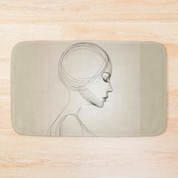 Item preview, Minimalist image with delicate lines depicting a woman's profile designed and sold by AndreaMart.