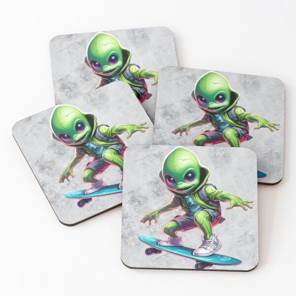 Item preview, Small Alien riding a Skateboard designed and sold by Casanova7000.