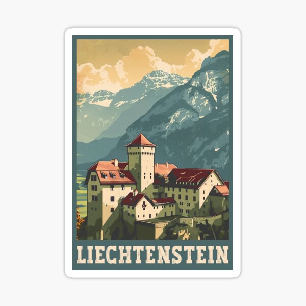 Liechtenstein Vaduz Castle Travel Art Sticker