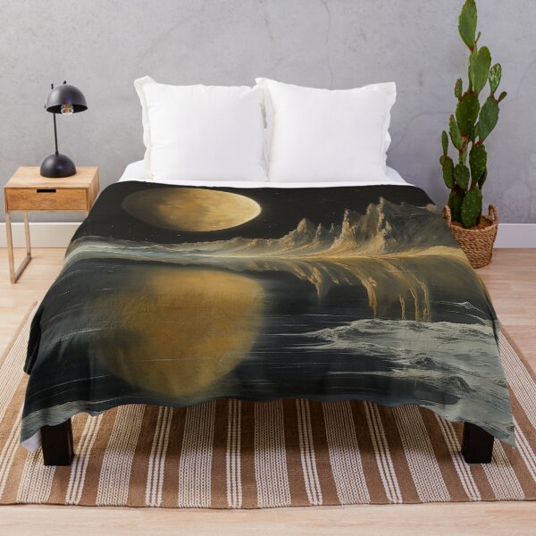 Item preview, Golden Moonscape and Celestial Reflection designed and sold by Catloaf Art.