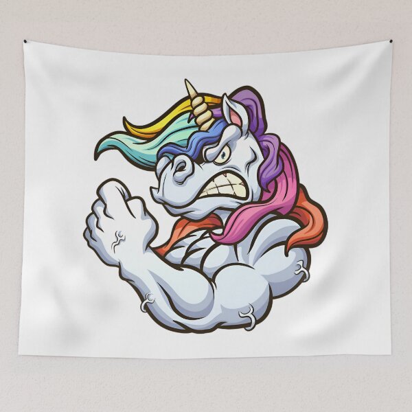 Item preview, muscular funny unicorn designed and sold by Isa00j.