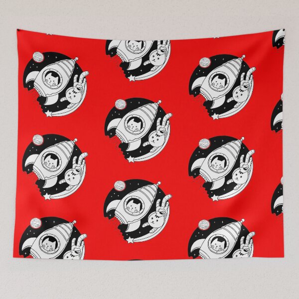 Item preview, kawai astro rocket cat on galaxy  designed and sold by Isa00j.