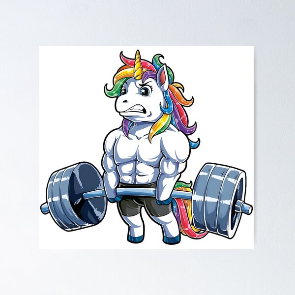 Item preview, cute unicorn Weightlifting designed and sold by Isa00j.