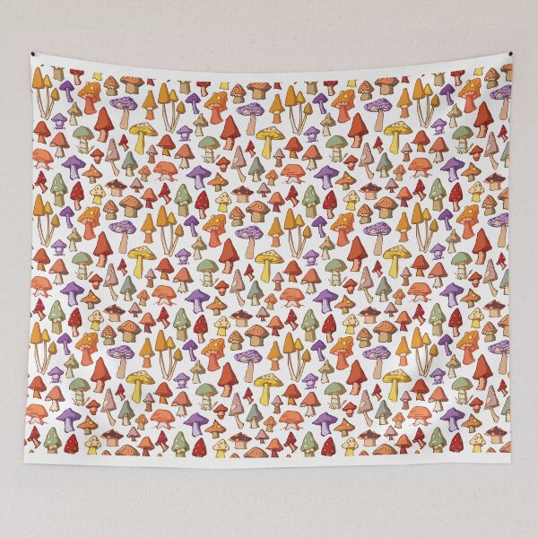 Item preview, Whimsical Illustrated Mushroom Pattern designed and sold by suttonbelyea.