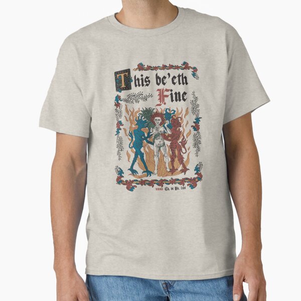 Artikel-Vorschau von This Is Fine Medieval Style – lustige englische Retro-Vintage-Geschichte, designt und verkauft von Nemons.