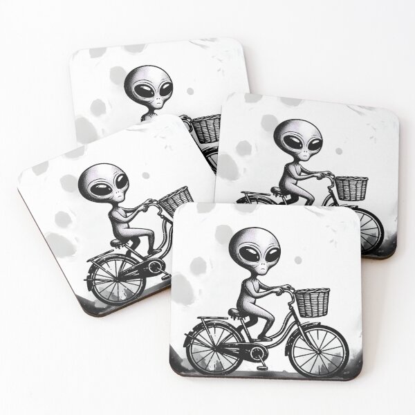 Item preview, Alien on a Bicycle in the moonlight designed and sold by Fr0mtheMachine.