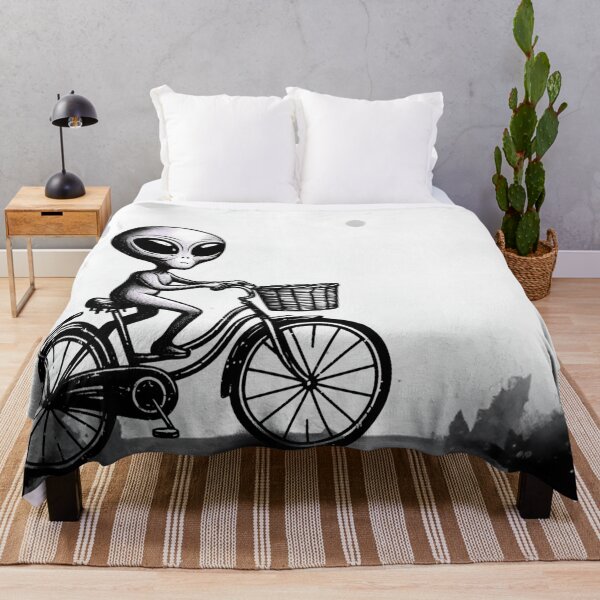 Item preview, Alien on a Bicycle in the moonlight designed and sold by Fr0mtheMachine.