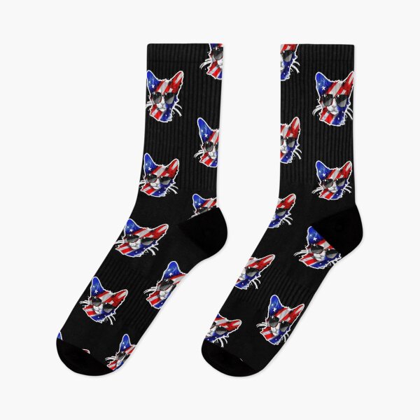 Item preview, Stars and Stripes Red White and Blue Sunglass Cat by Zeesdesign on Redbubble designed and sold by ZEESDESIGN.
