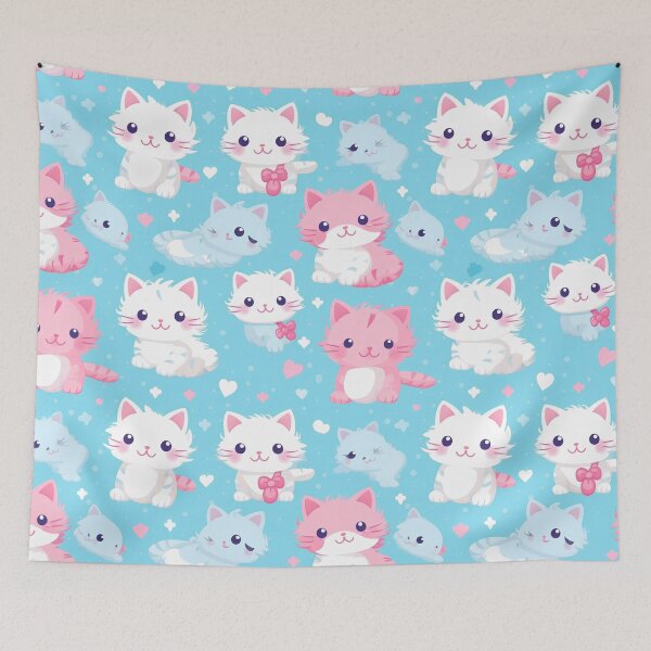 Item preview, Cartoon Cute Kittens Seamless Pattern designed and sold by Primprapar.
