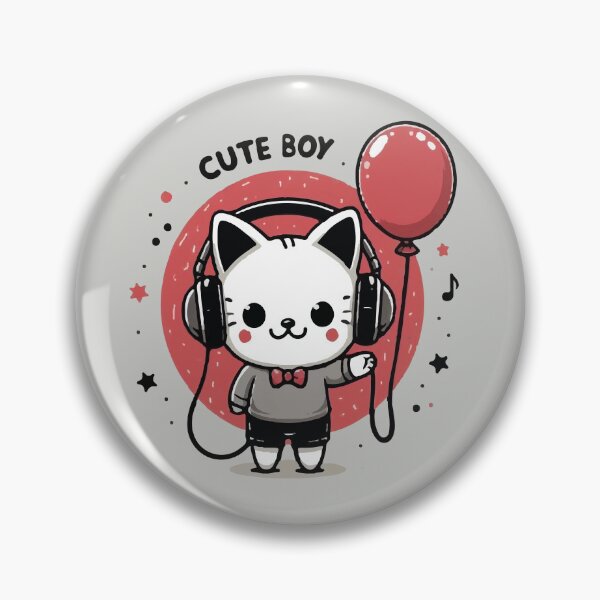 Item preview, Cat Cute boy with  balloon designed and sold by SOMI SOMI.
