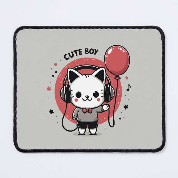 Item preview, Cat Cute boy with  balloon designed and sold by SOMI SOMI.