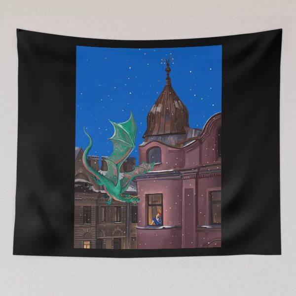 Item preview, Dragon flying by with the snowfall designed and sold by Ekaterina Khozatskaya.