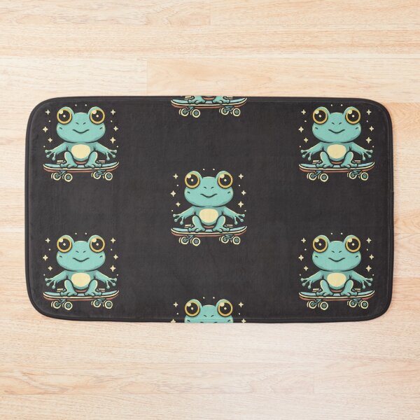Item preview, Funny cute kawaii style frog riding a skateboard designed and sold by Trend-Beaver.